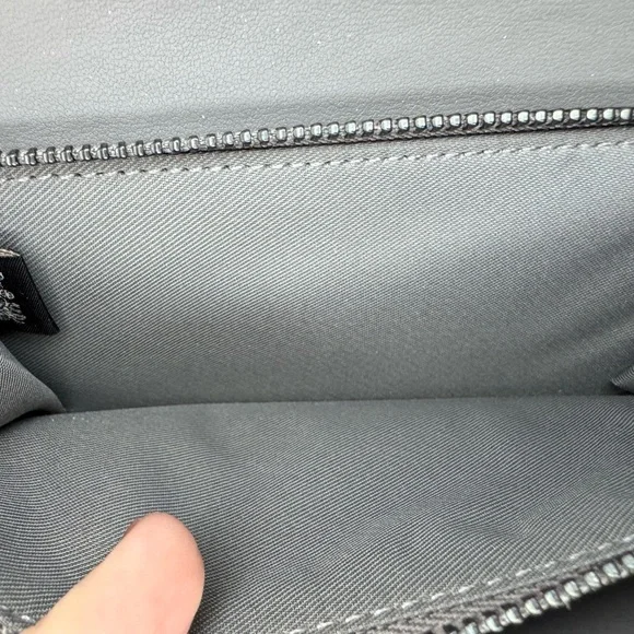 Coach Metallic Leather Snap Wallet Anthracite Gunmetal Hardware NWT - Picture 12 of 13